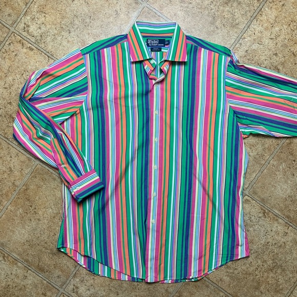 ralph lauren vertical striped shirt